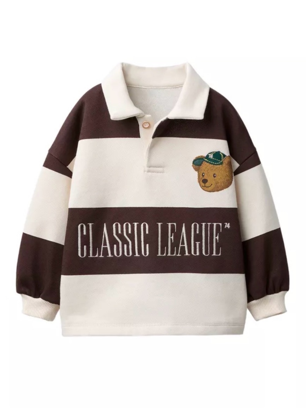 Zara STRIPED POLO SHIRT WITH EMBROIDERED BEAR